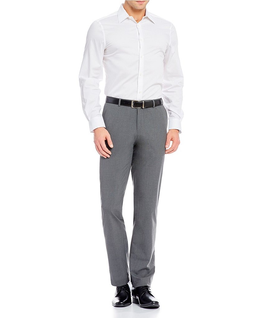 Calvin Klein Slim-Fit End-On-End Bi-Stretch Flat Front Suit Separate Pants