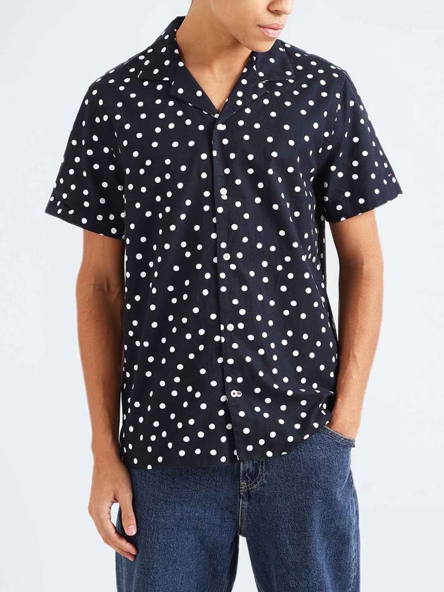 Kuons Avenue Cobalt Blue Slim Fit Denim Shirt