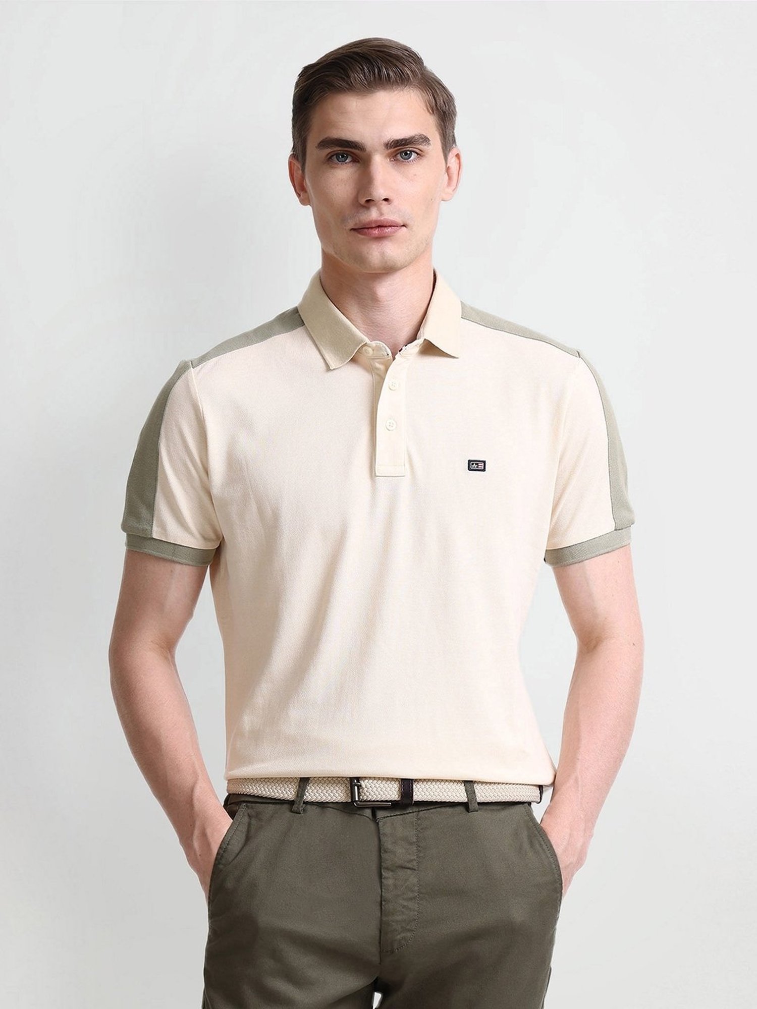 Arrow Beige Cotton Regular fit Others Polo T-Shirt