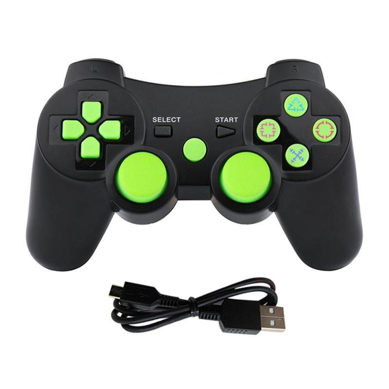 CHENGDAO PS3 Controller 2 Pack Wireless Dual Shock Gamepad for Sony Playstation 3 with Charging Cord (Black + red )