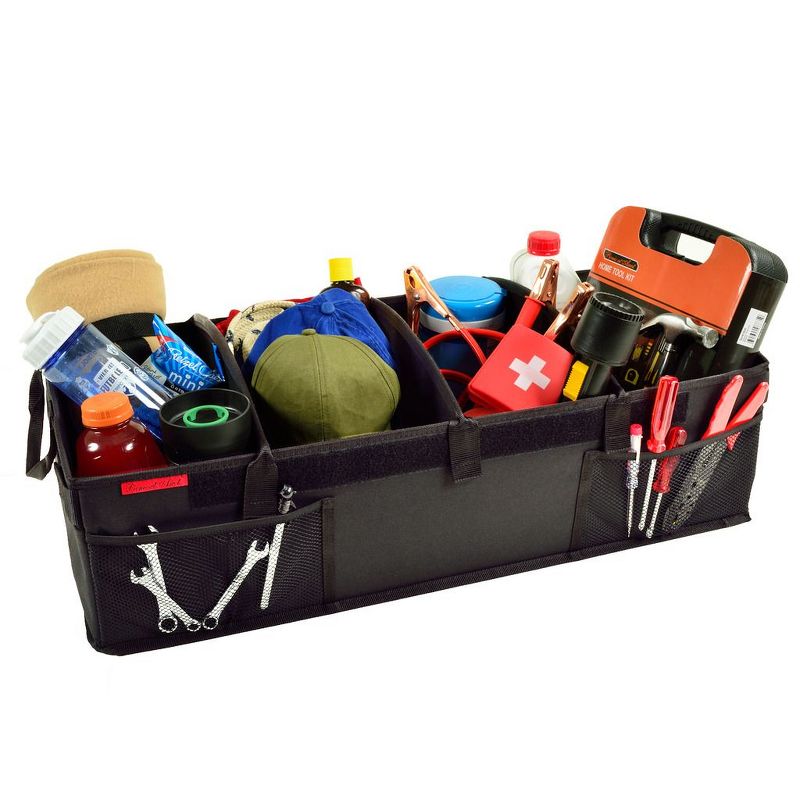 Picnic at Ascot - Ultimate Heavy Duty Trunk Organizer - No Slide Rigid Base - 70 LB Capacity - 30" wide x 14.75" deep x 9" high - Black