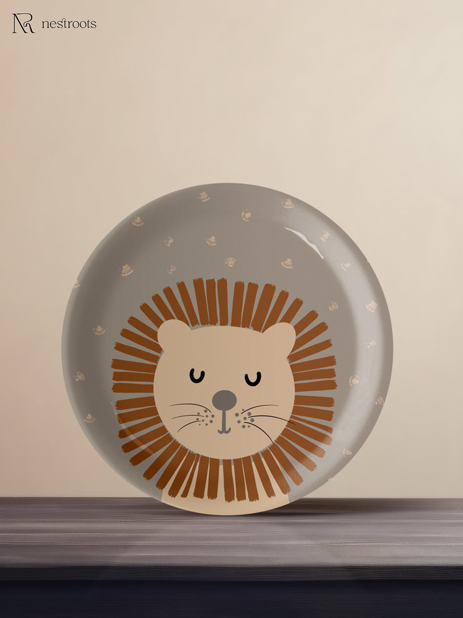 Nestroots Colorful Companions Grey Porcelain Decorative Wall Plate