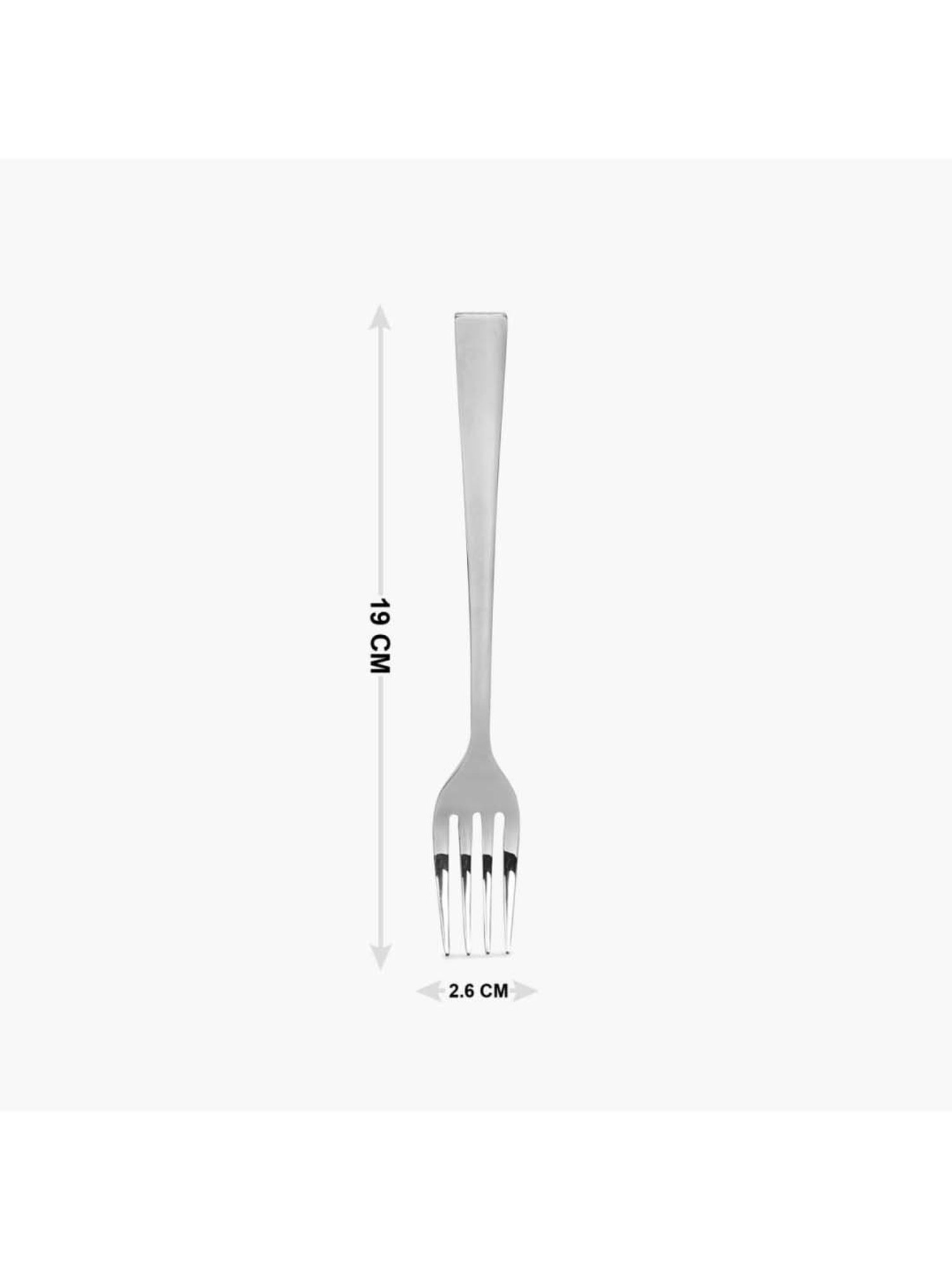 FnS Creta Silver Stainless Steel Dinner Fork - Set of 6