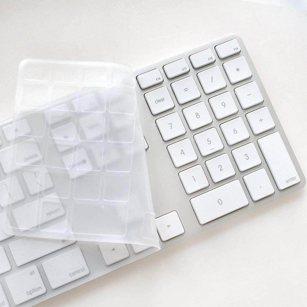 ProElife Silicone Full Size Ultra Thin Keyboard Cover Skin for Apple iMac Keyboard with Numeric Keypad Wired USB MB110LL/B-A1243 (Clear)