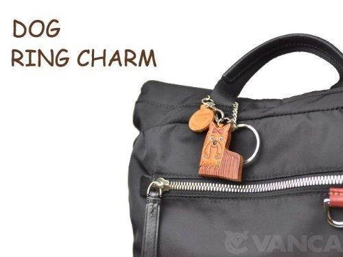 Yorkshire Terrier Leather Dog Bag/Key Ring Charm VANCA CRAFT-Collectible Keychain Made in Japan