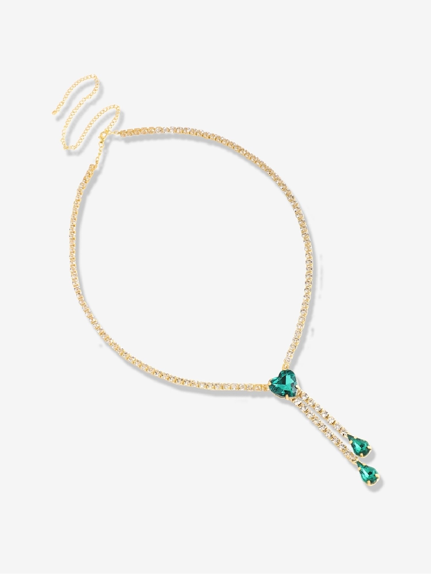 Sohi silver plated designer stone party necklace for women