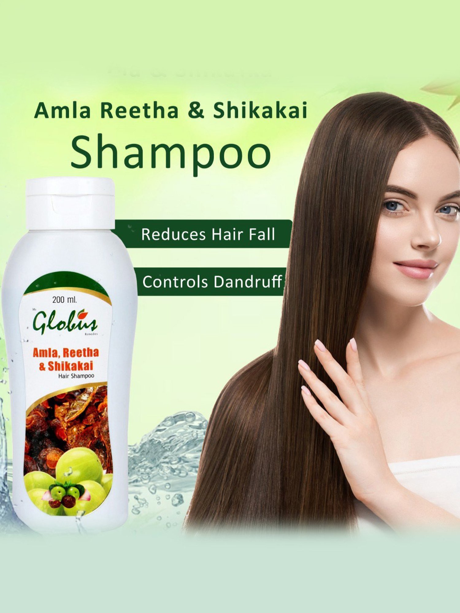 Globus Remedies Amla, Reetha & Shikakai Hair Shampoo - Pack of 2