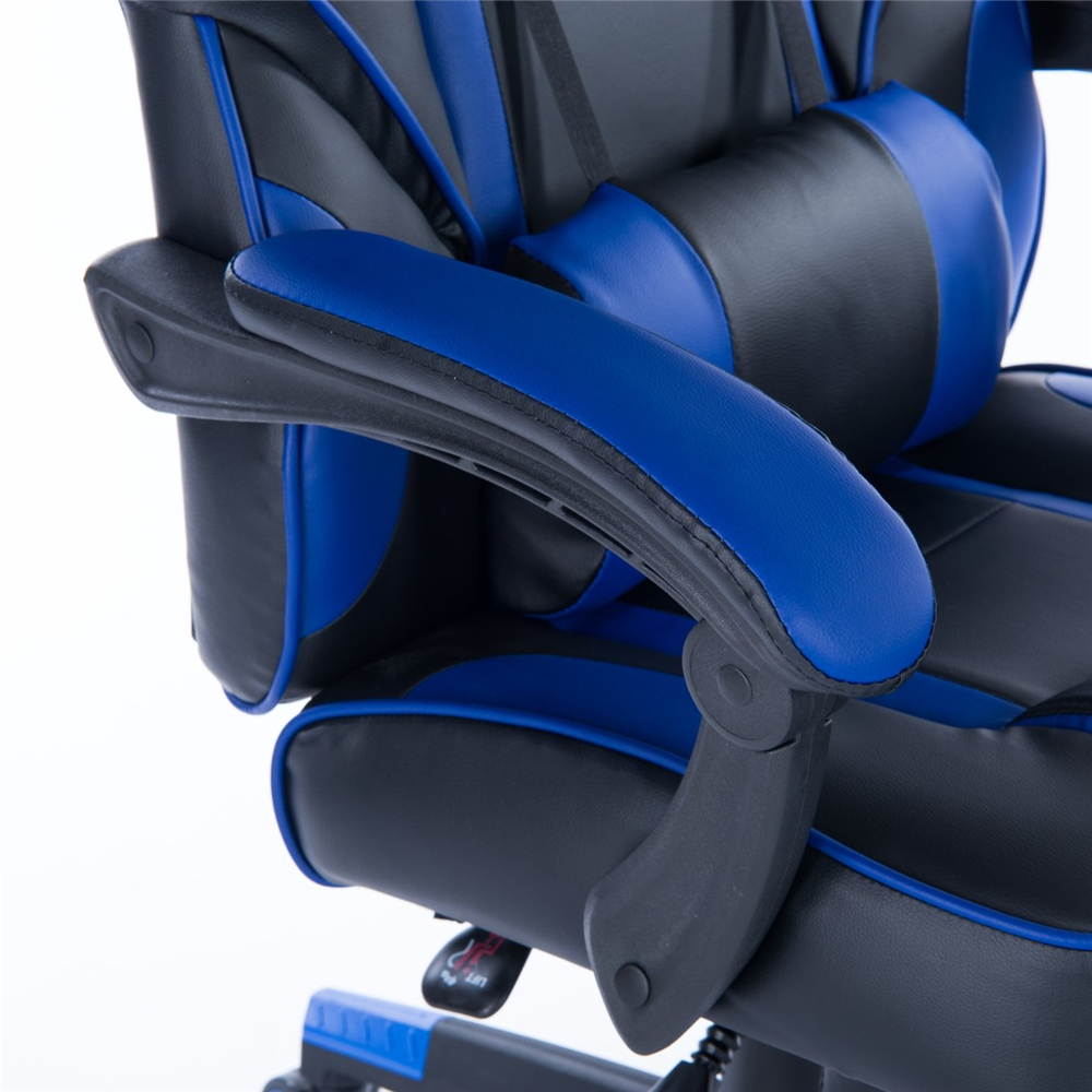 KILLABEE Massage Gaming Chair High Back PU Leather PC Racing Computer Desk Office Swivel Recliner with Retractable Footrest and Adjustable Lumbar Support