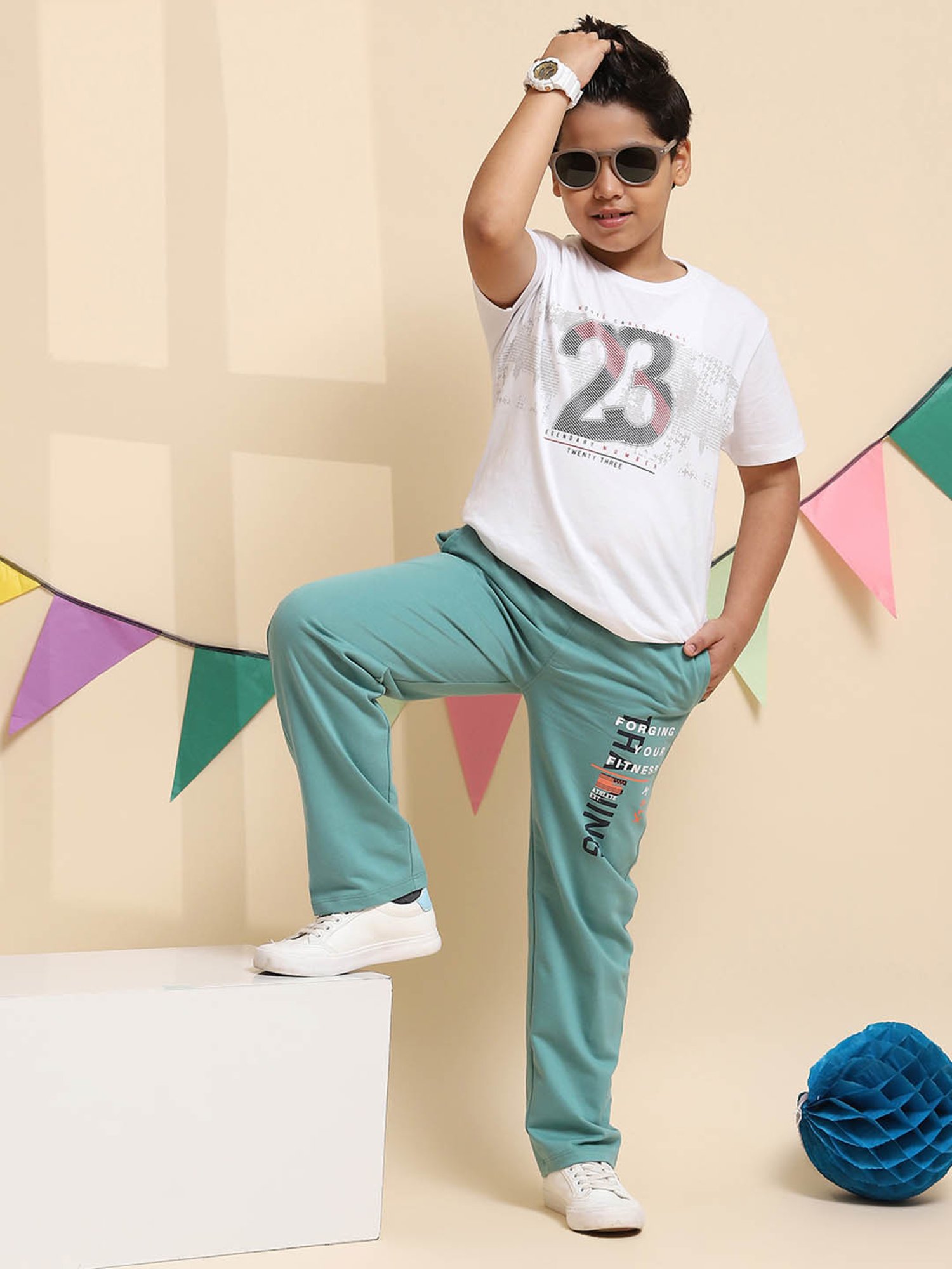 Monte Carlo Boys Blue Printed Trousers