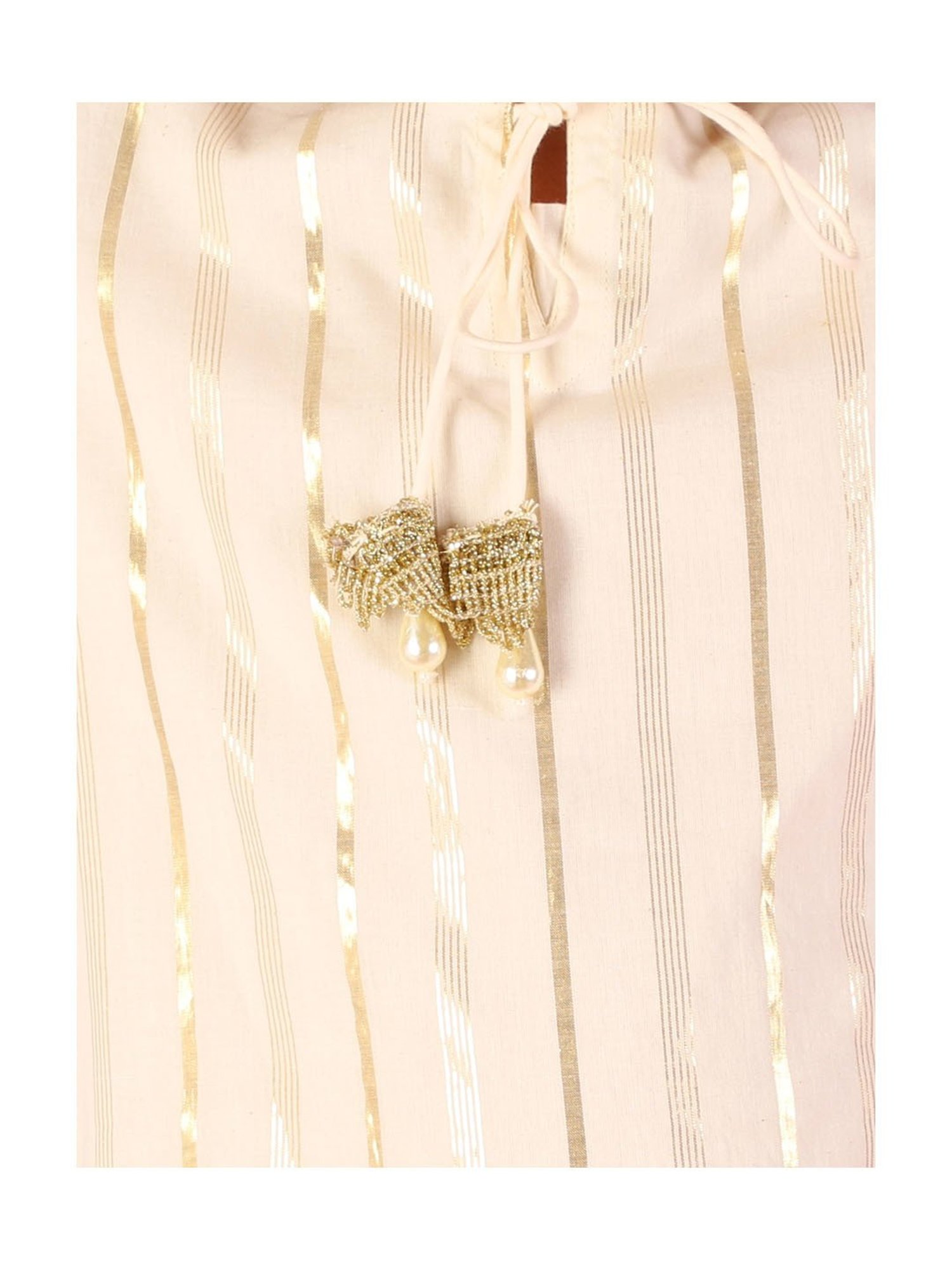 Lil Drama Kids Off white Lace Kurta with Sharara