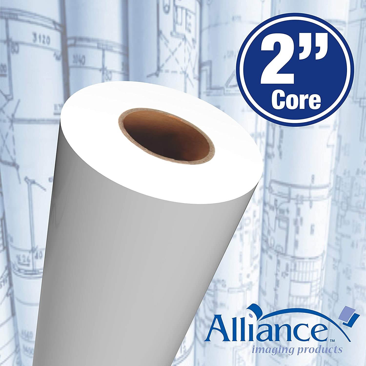 Alliance CAD Paper Rolls, 24&rdquo; x 150, 96 Bright, 20lb - 4 Rolls Per Carton - Ink Jet Bond Rolls with 2" Core