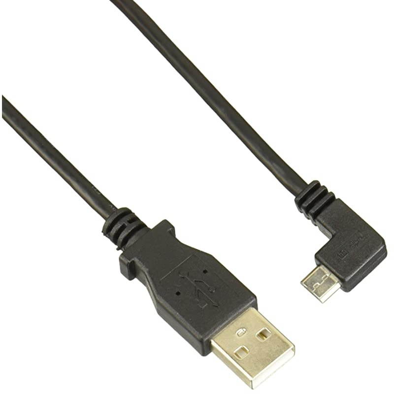 com 1m 3 ft Micro-USB Charge-and-Sync Cable - Right-Angle Micro-USB - M/M - USB to Micro USB Charging Cable - 30/24 AWG (USBAUB1MRA),Black