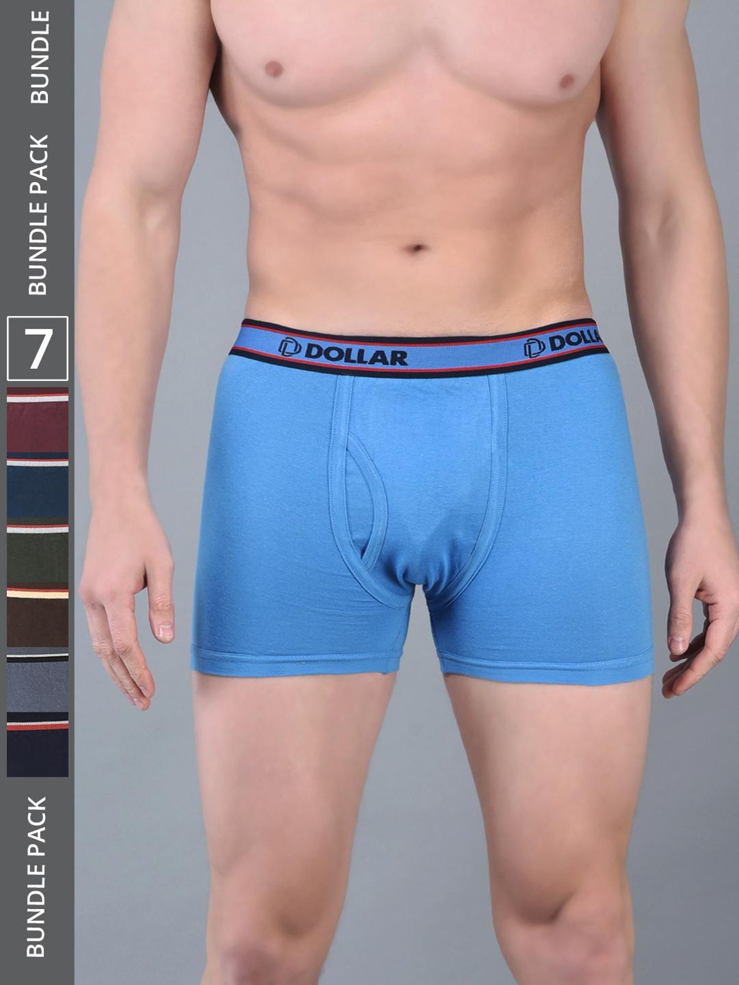 Dollar Bigboss Assorted Cotton Regular Fit Trunks - Pack Of 7