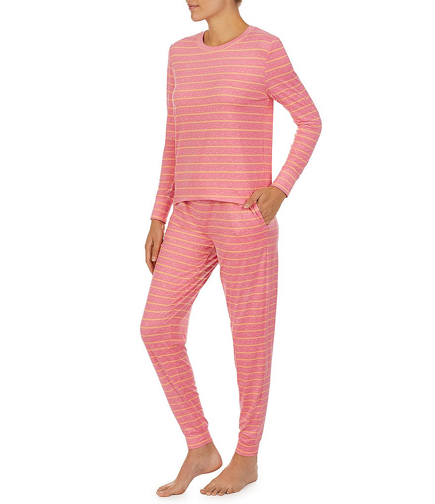 Jane & Bleecker New York Striped Print Cozy Jersey Knit Coordinating Pajama Set