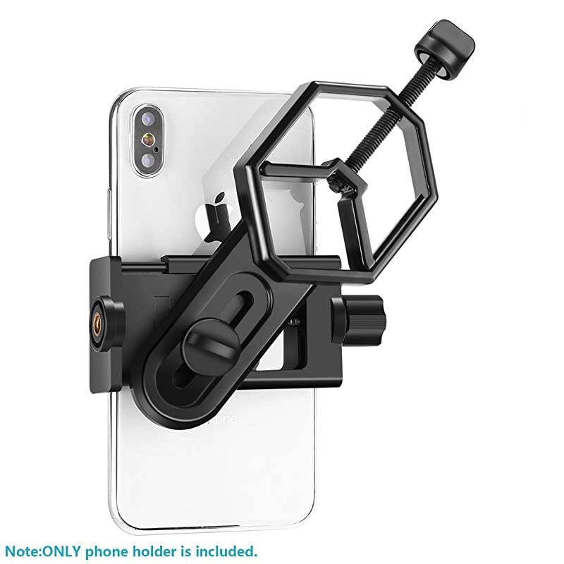 Cell Phone Telescope Adapter Mount Compatible with Binocular Monocular Spotting Scope Telescope and Microscope for iPhone Samsung Cellphone Support Eyepiece Diameter 25 to 48mm