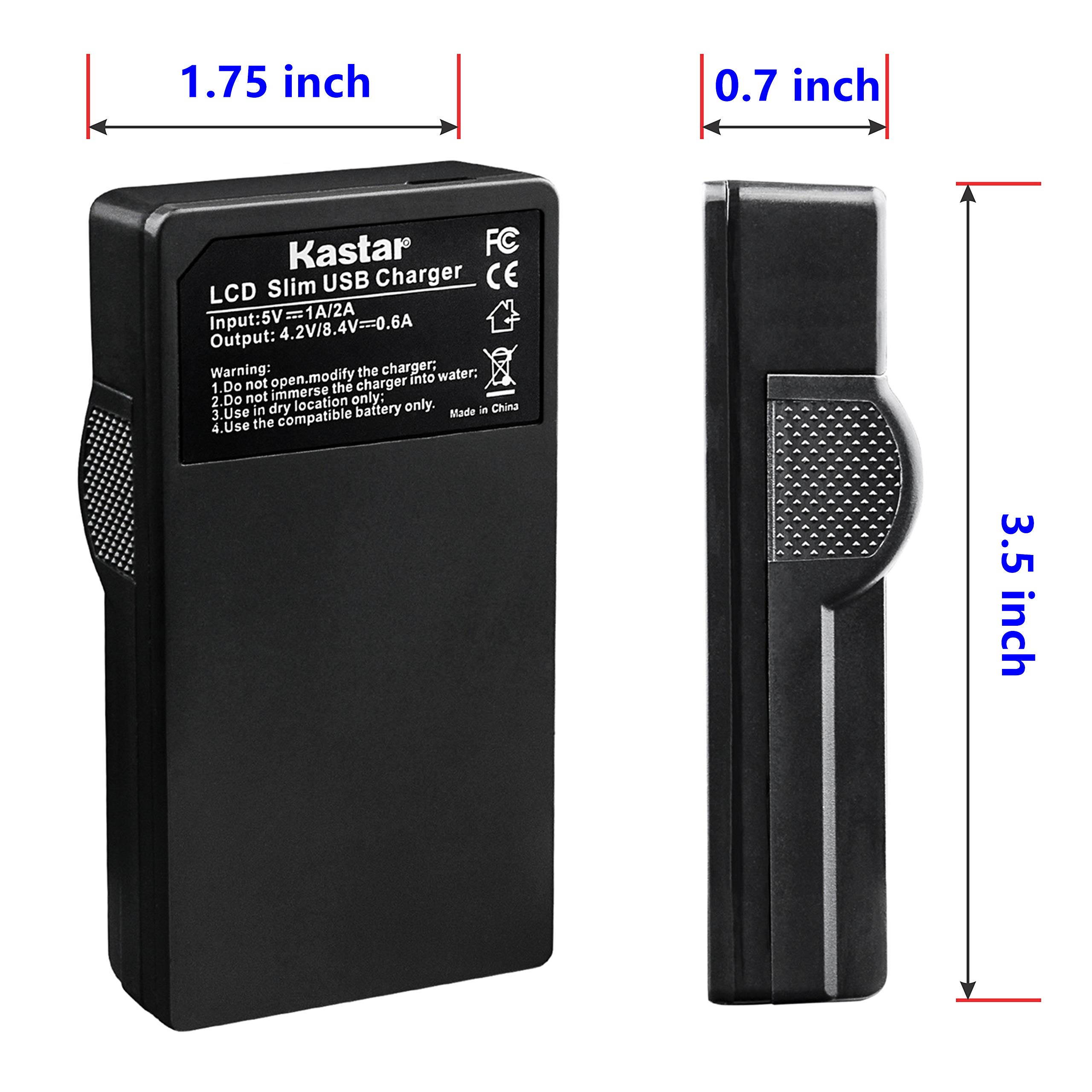 Kastar Battery (X2) & LCD Slim USB Charger for Canon NB-12L, NB12L, CB-2LG and Canon PowerShot G1 X Mark II, Canon PowerShot N100, Canon VIXIA Mini X, LEGRIA Mini X Digital Camera