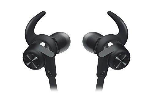 Creative Outlier ONE Wireless Bluetooth 4.1, IPX4 Water-Resistant Sweat-proof In-Ear Headphones with Built-in Microphone, 9.5 Hours Battery Life and Tangle-Free Cable (Black)