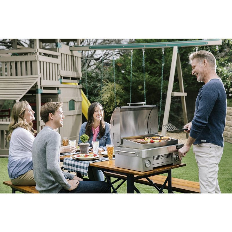 Coyote Outdoor C1PORTLP Infinity Burner 200 Square Inch Portable Propane Gas Grill, Silver