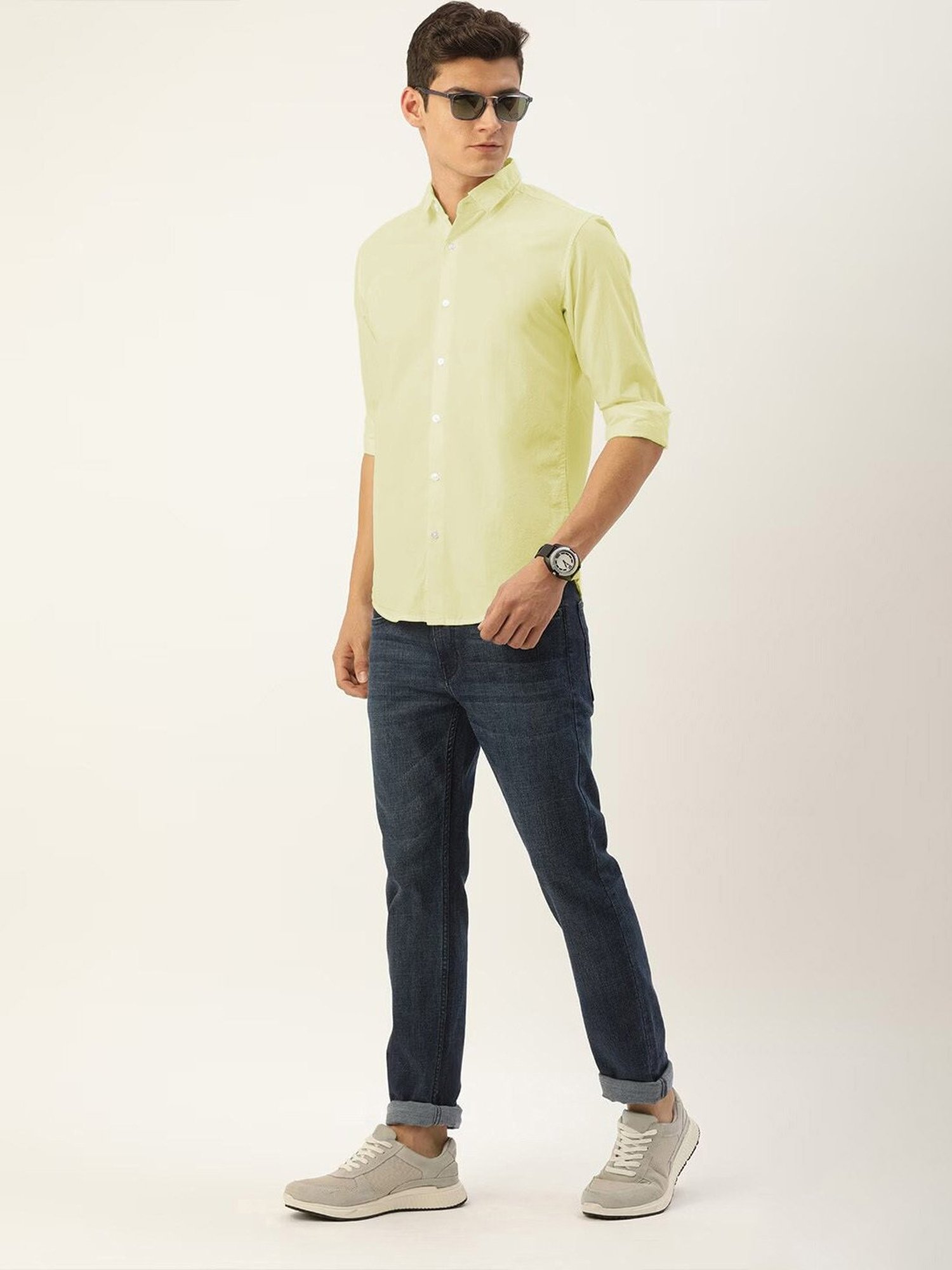 IVOC Lemon Yellow Slim Fit Shirt