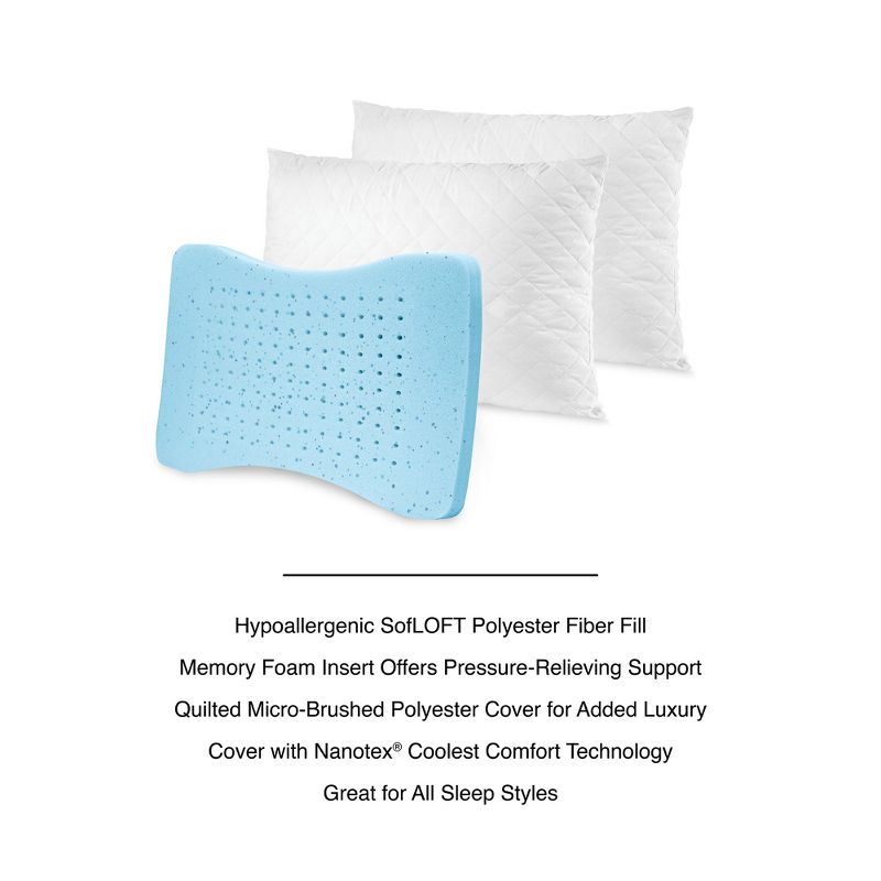 Downlite Soft White Goose Down Hypoallergenic Pillow &ndash; Perfect for Stomach Sleepers Standard