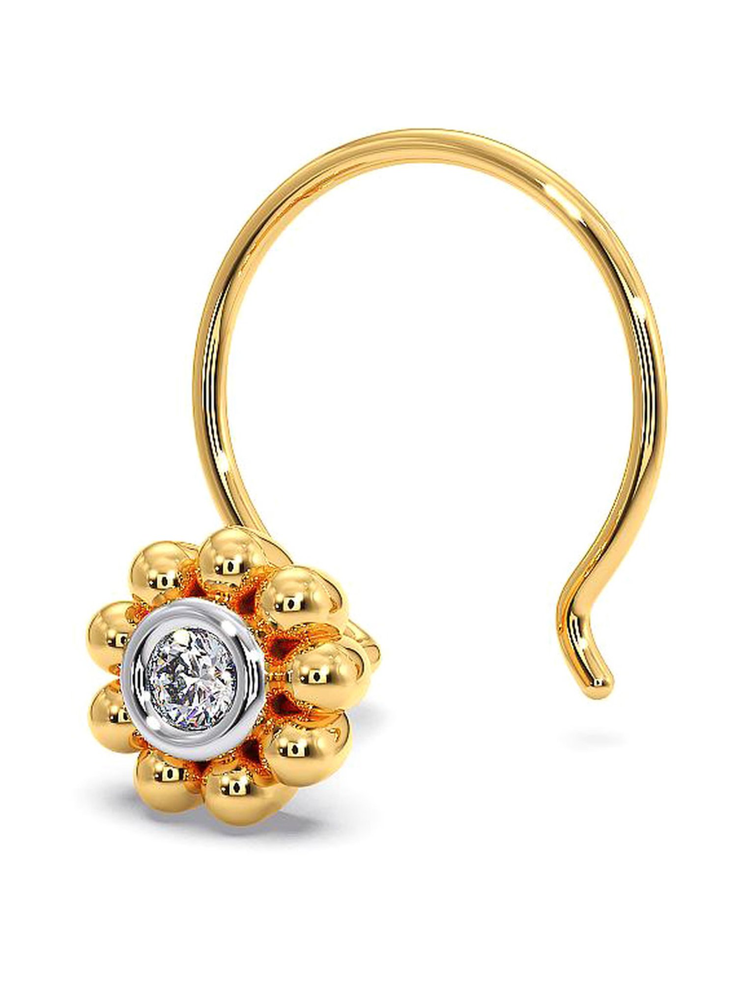 Candere by Kalyan Jewellers 18k Yellow Gold & Diamond Nosepin for Women