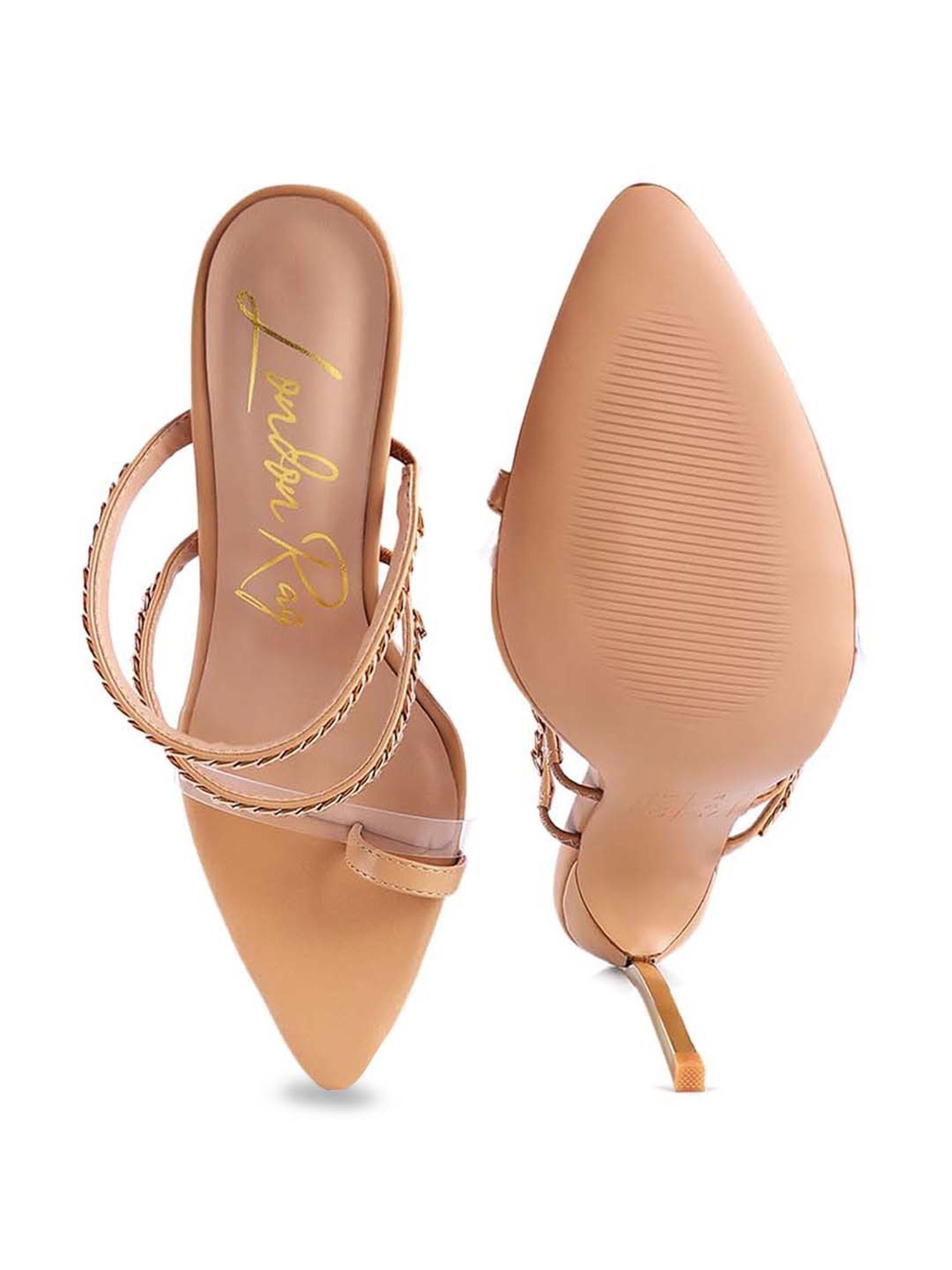 London Rag Women's Beige Toe Ring Stilettos