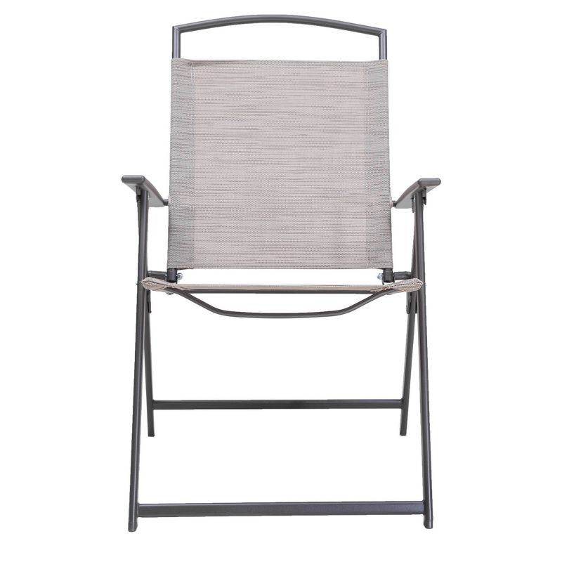 4pc Patio Folding Chairs - Beige - Crestlive Products
