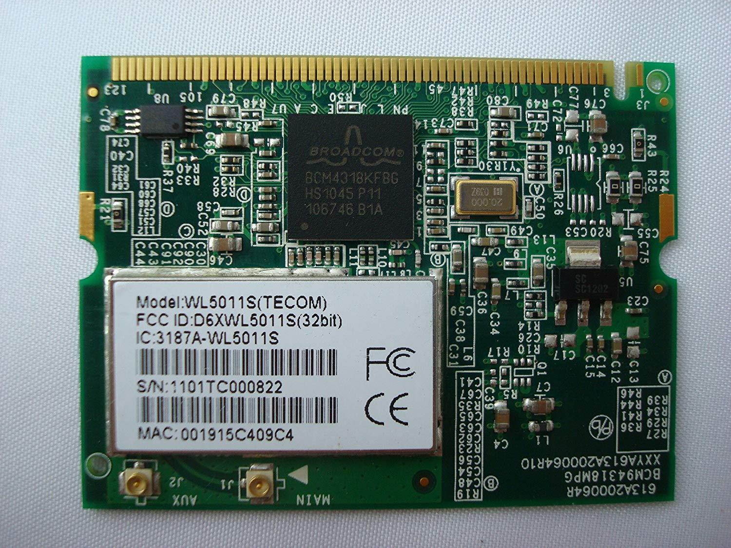 Broadcom BCM94318MPG Wireless 802.11b/g mini PCI Card