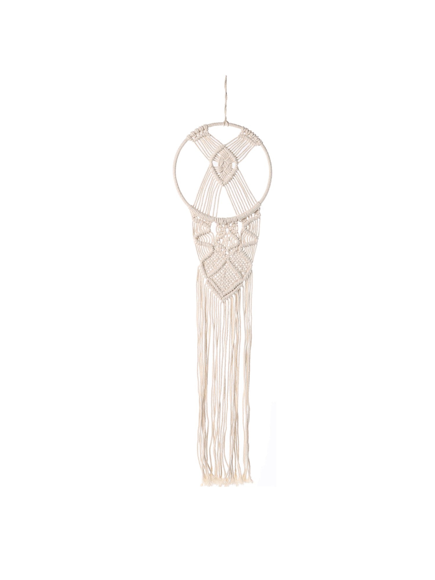 Homesake White Fabric Large Wall Hanging Dream Catcher - Set of 2