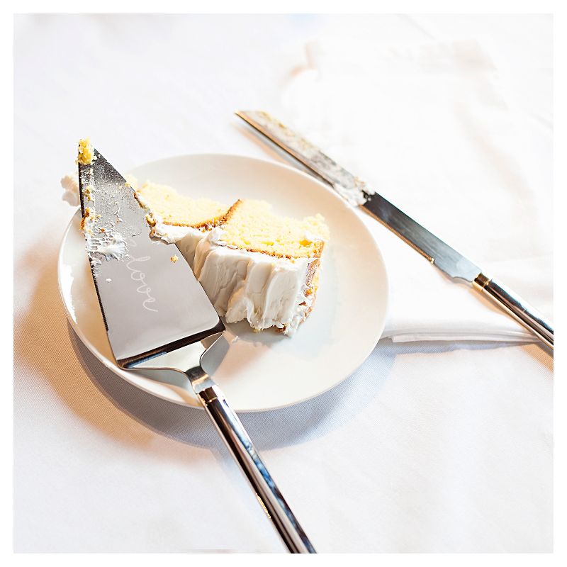 Silver/Gold Cake Serving Set - Love