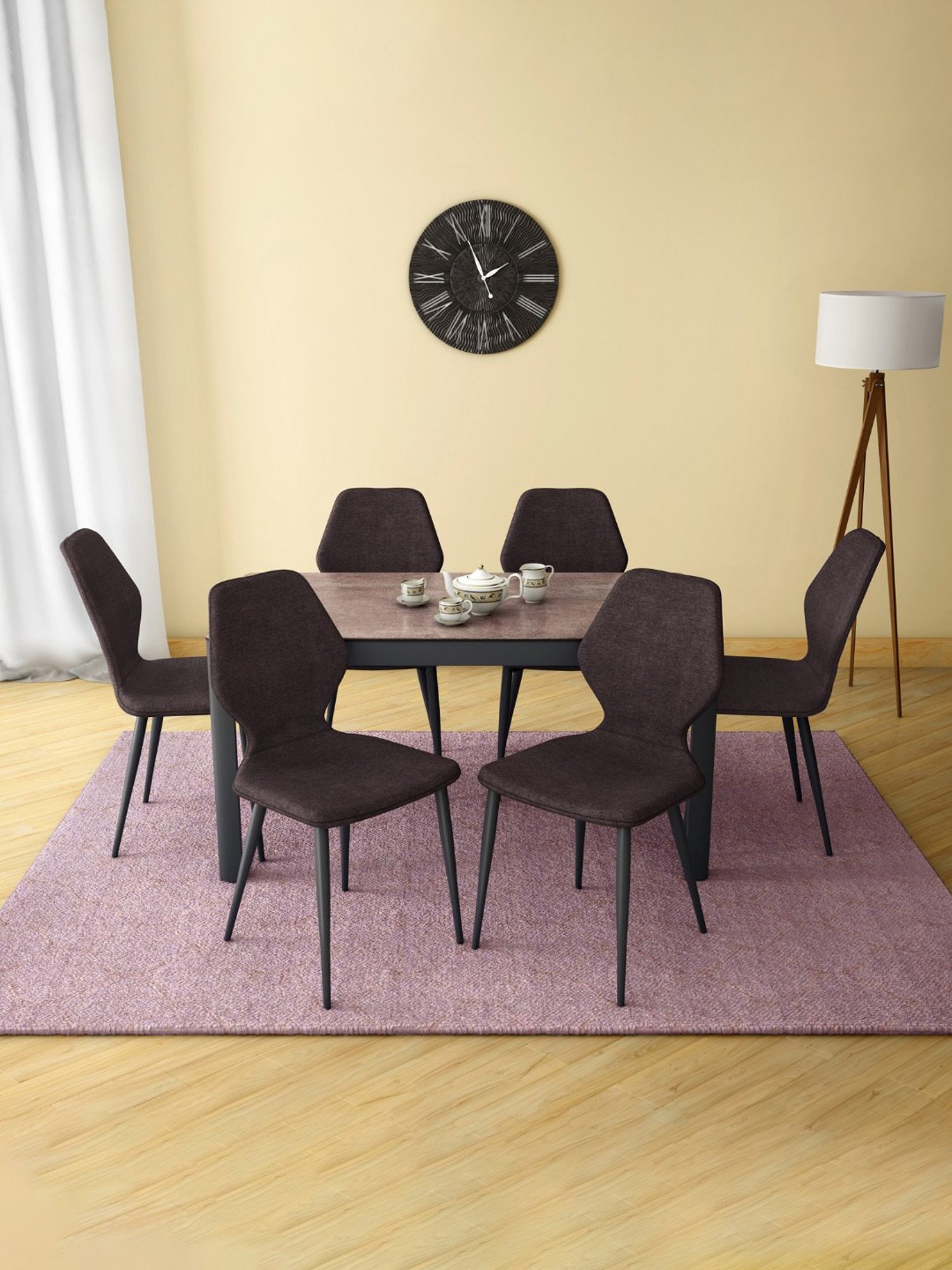 Godrej Interio Mulberry Maroon Mild Steel Dining Chair (Set of 2)