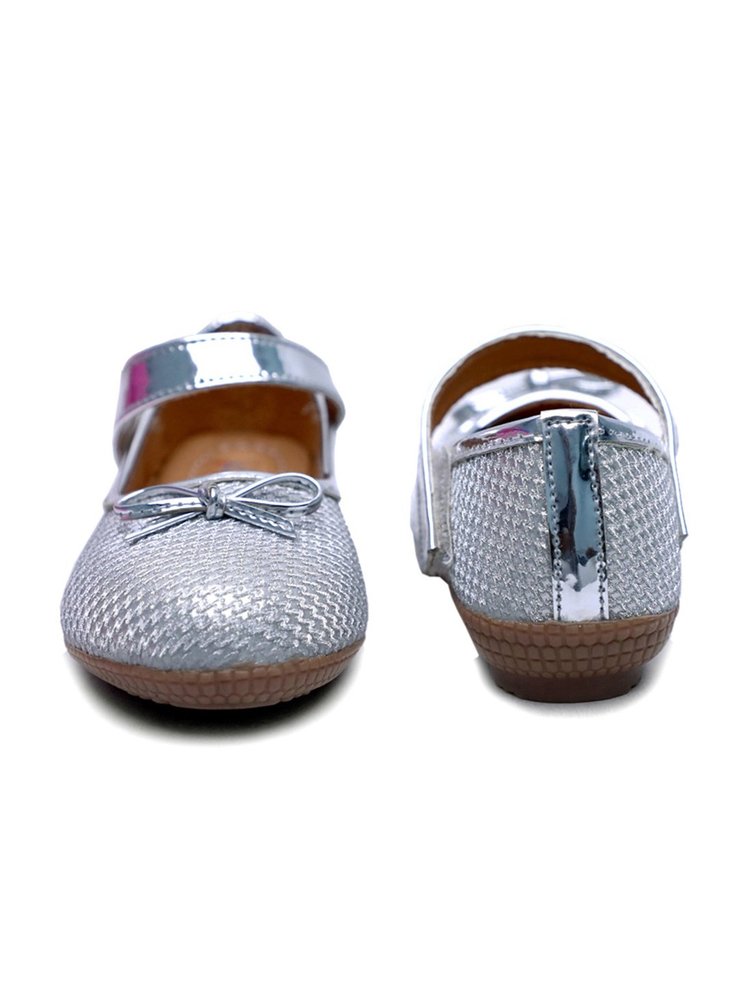 Tiny Bugs Kid's Silver Mary Jane Shoes