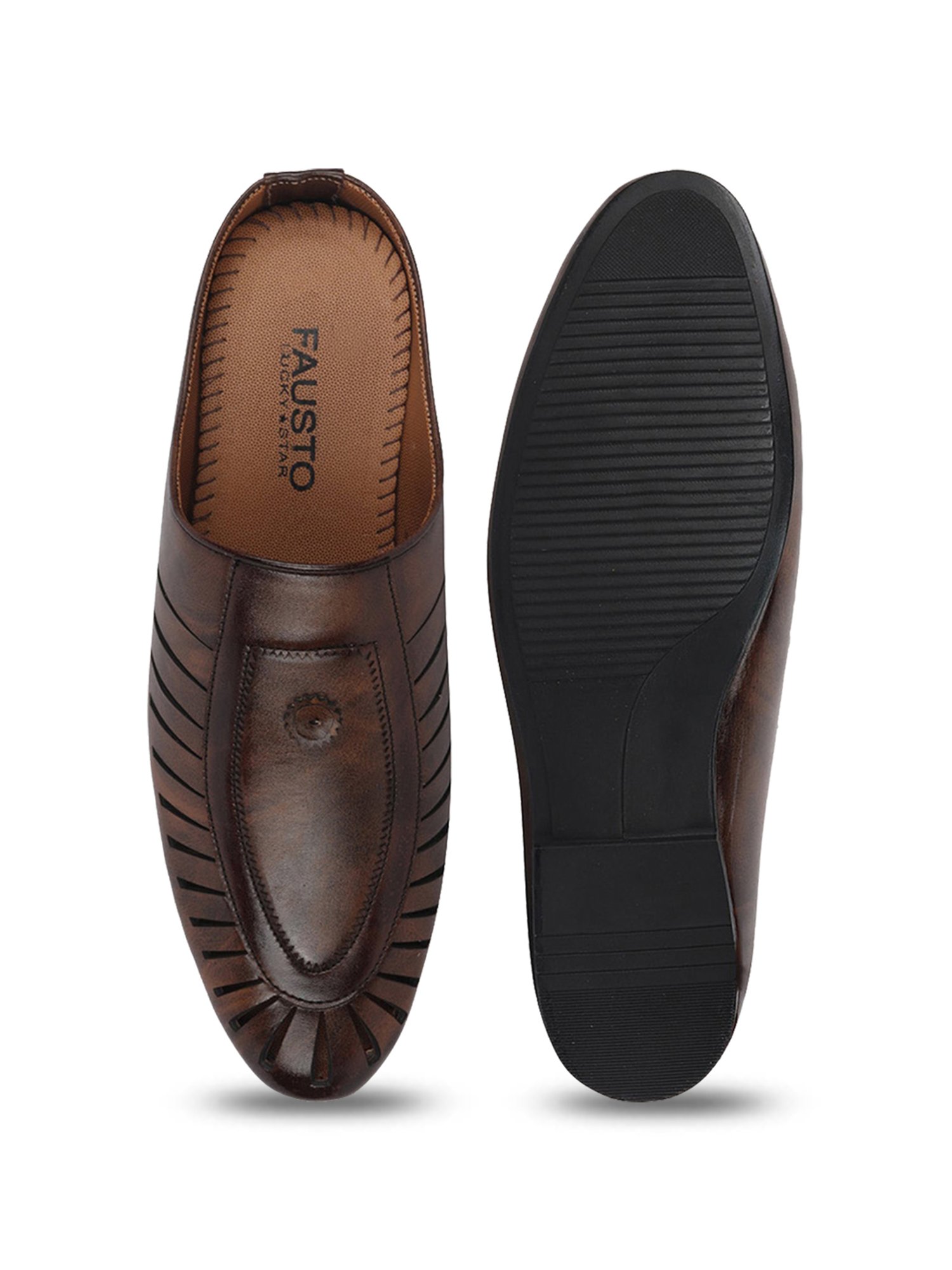 Fausto Men's Brown Mule Shoes