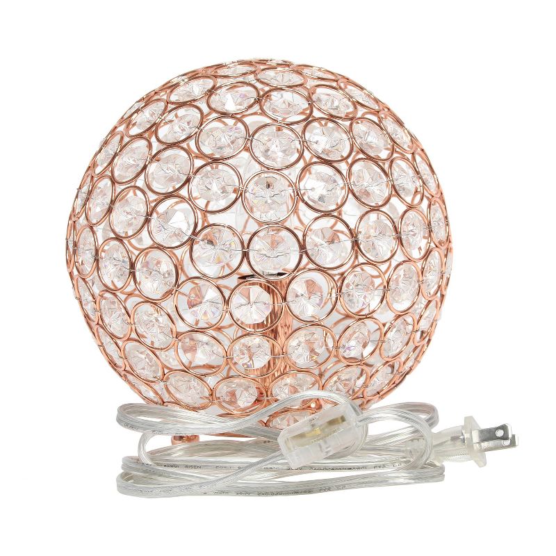 8" Elipse Crystal Ball Sequin Table Lamp Rose Gold - Elegant Designs