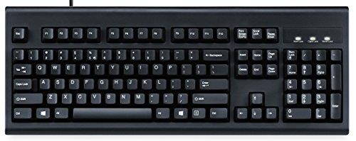 Perixx PERIBOARD-106 US, Wired USB Standard Keyboard, 104 Curve Keys Basic and Ergonomic Keyboard, Black, Full US Layout
