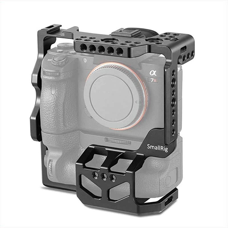 Camera Cage for Sony A7R III/A7 III with VG-C3EM Vertical Battery Grip w/Cold Shoe, NATO Rail and 3/8'' Locating Holes for ARRI Standard - 2176
