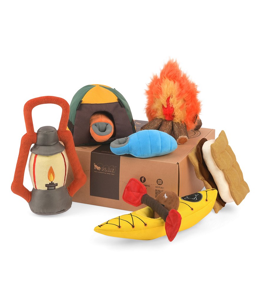 PLAY Pet Lifestyle and You Camp Corbin Toy Set, 5-Piece Plush Dog Toys