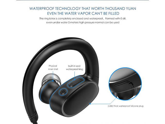 AutofeelSunriseoffice Hifi Bluetooth Earphone Headset Wireless Headphone With Mic 3D Bass Stereo Neckband 8G MP3 IPX7 Waterproof Swimming Sport Earphones For Phone iPhone Xiaomi Samsung Oppo