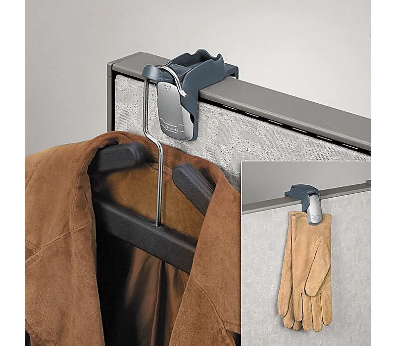 Fellowes Pro Series Partition Additions Coat Hook & Clip 1 5/8 x 2 3/4 x 3 Slate Gray 7501101