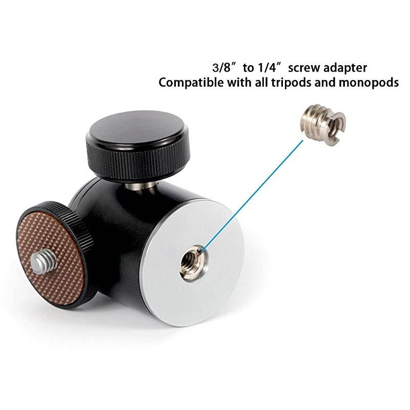 Tripod Mini Ball Head 360 Degree Metal Ballhead Tripod Mount with 38quot to 14quot Screw Adapter for Digital Camera DSLR Cell Phone Monopod Gopro Light Stand Lighthouses