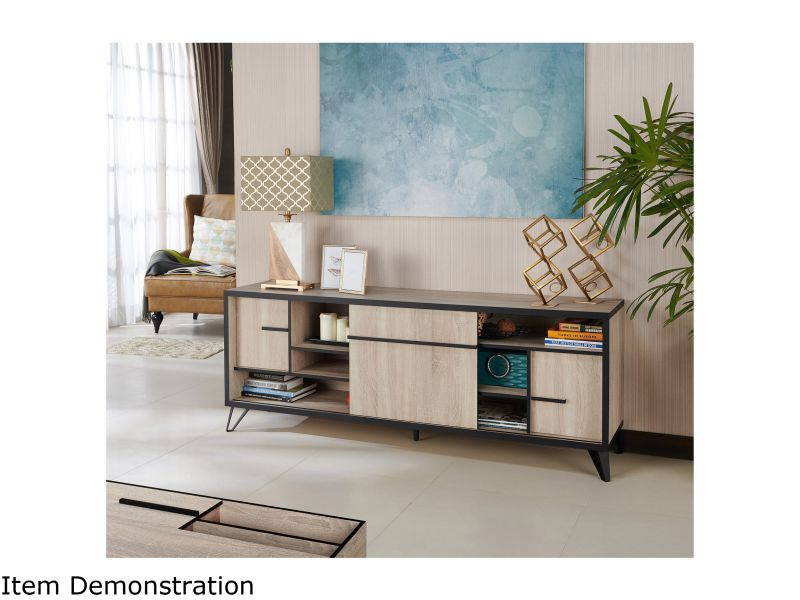 Furniture of America Evermore Modern Wood 70-Inch TV Stand in Natural Oak