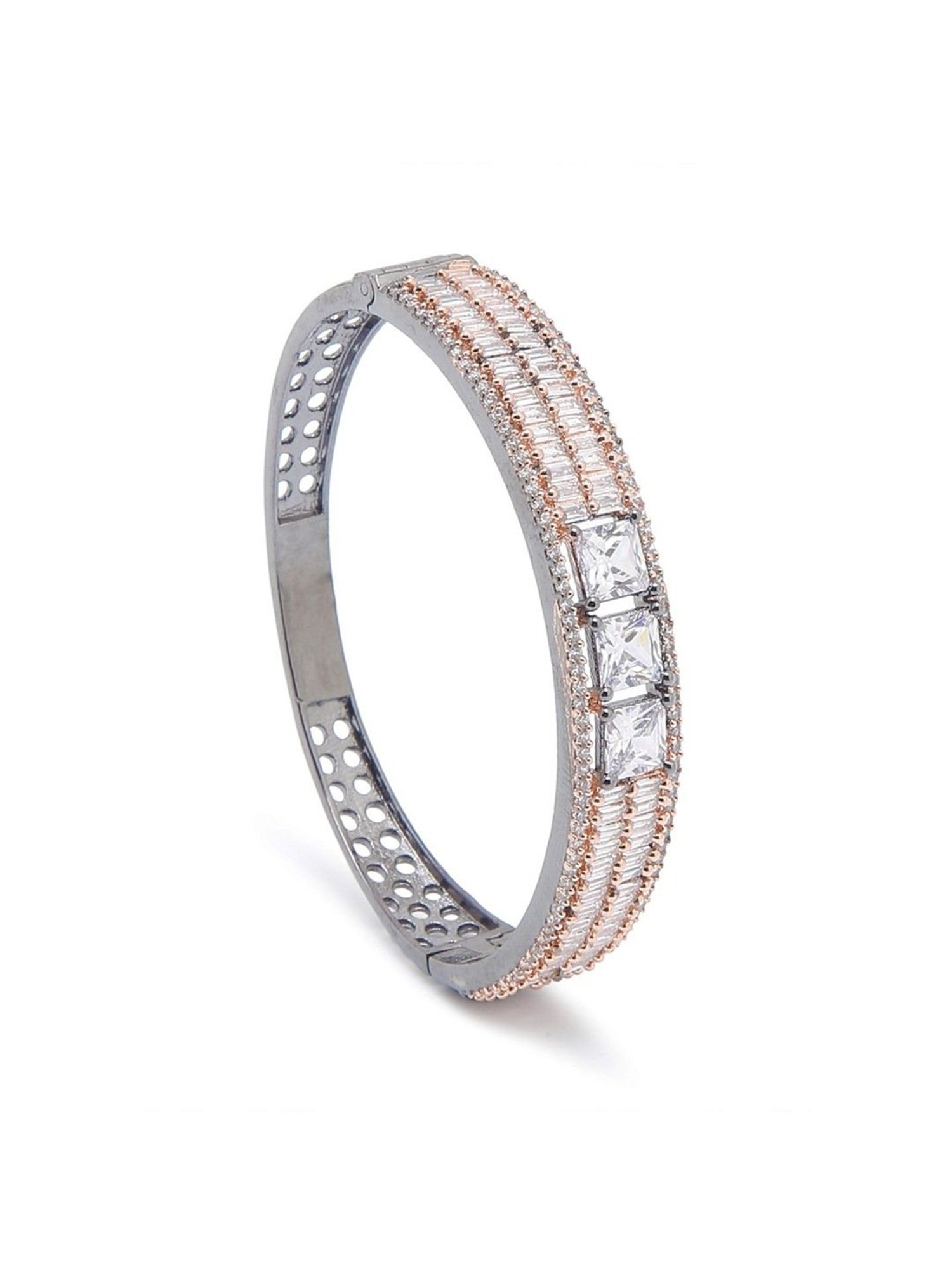 YouBella Jewellery Celebrity Inspired Silver-Plated American Diamond Classic Bracelet