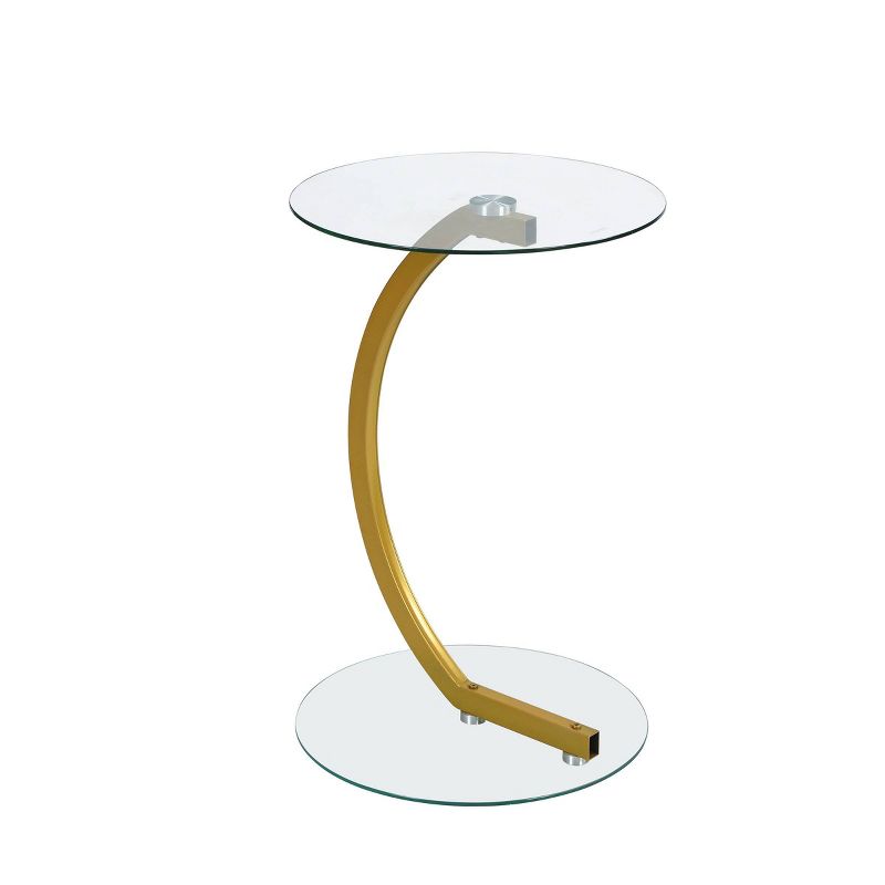 Ryker Pedestal Side Table Gold - Carolina Chair & Table