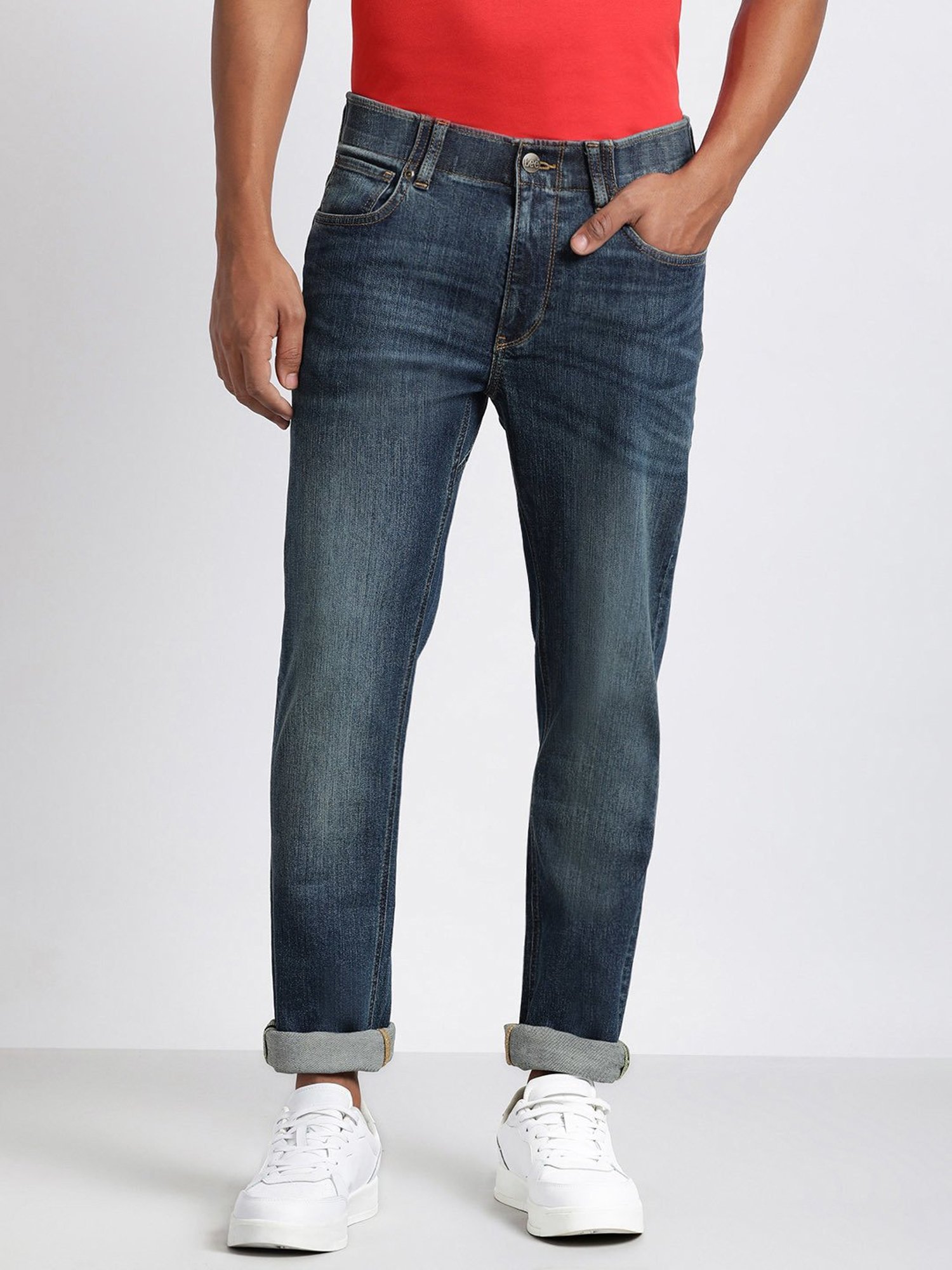 American Eagle Blue Cotton Regular Fit Jeans