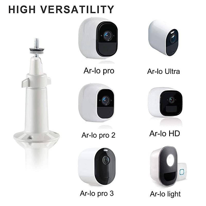 Security Wall MountIndoorOutdoor Mount Compatible with Arlo Arlo pro Arlo pro 2 Arlo pro 3 Eufy 2C Wyze Cam Pan Surveillance Camera with 14 Screw Head White
