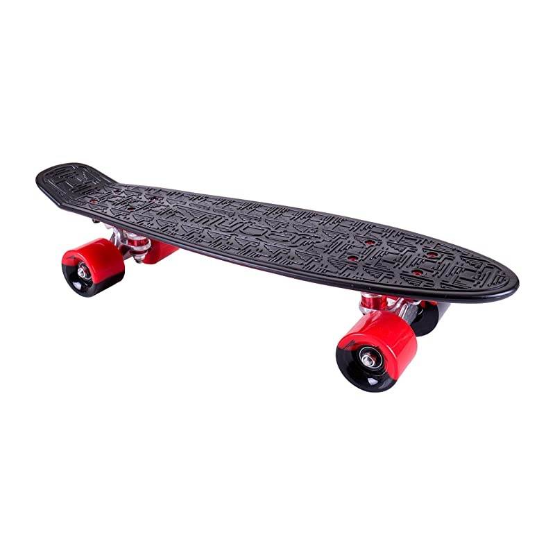 22 Inch Complete Plastic Grip Tape Cruiser Skateboard Custom NonSlip Deck Multiple Colors Red