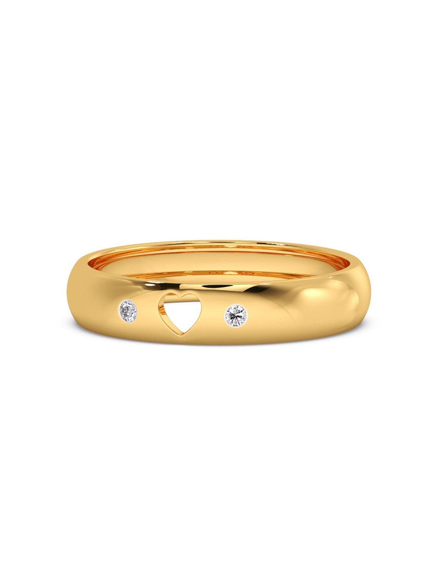 Candere by Kalyan Jewellers 18K Yellow Gold Heart with Diamond Ring for Women