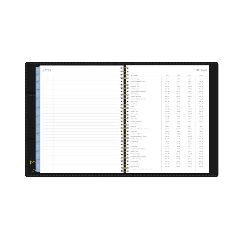 2021 Planner 8.5" x 11" Faux Leather Weekly/Monthly Wirebound Refillable Black - Kelly Ventura