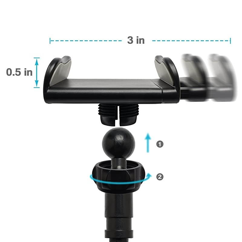 Gooseneck Phone Holder Flexible Long Arm Mount Stand Compatible with Smartphones Max Width 3in Overall Length 275inBlack