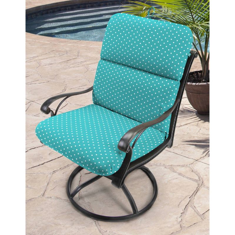 Outdoor Knife Edge Dining Chair Cushion - Turquoise Dot - Jordan Manufacturing